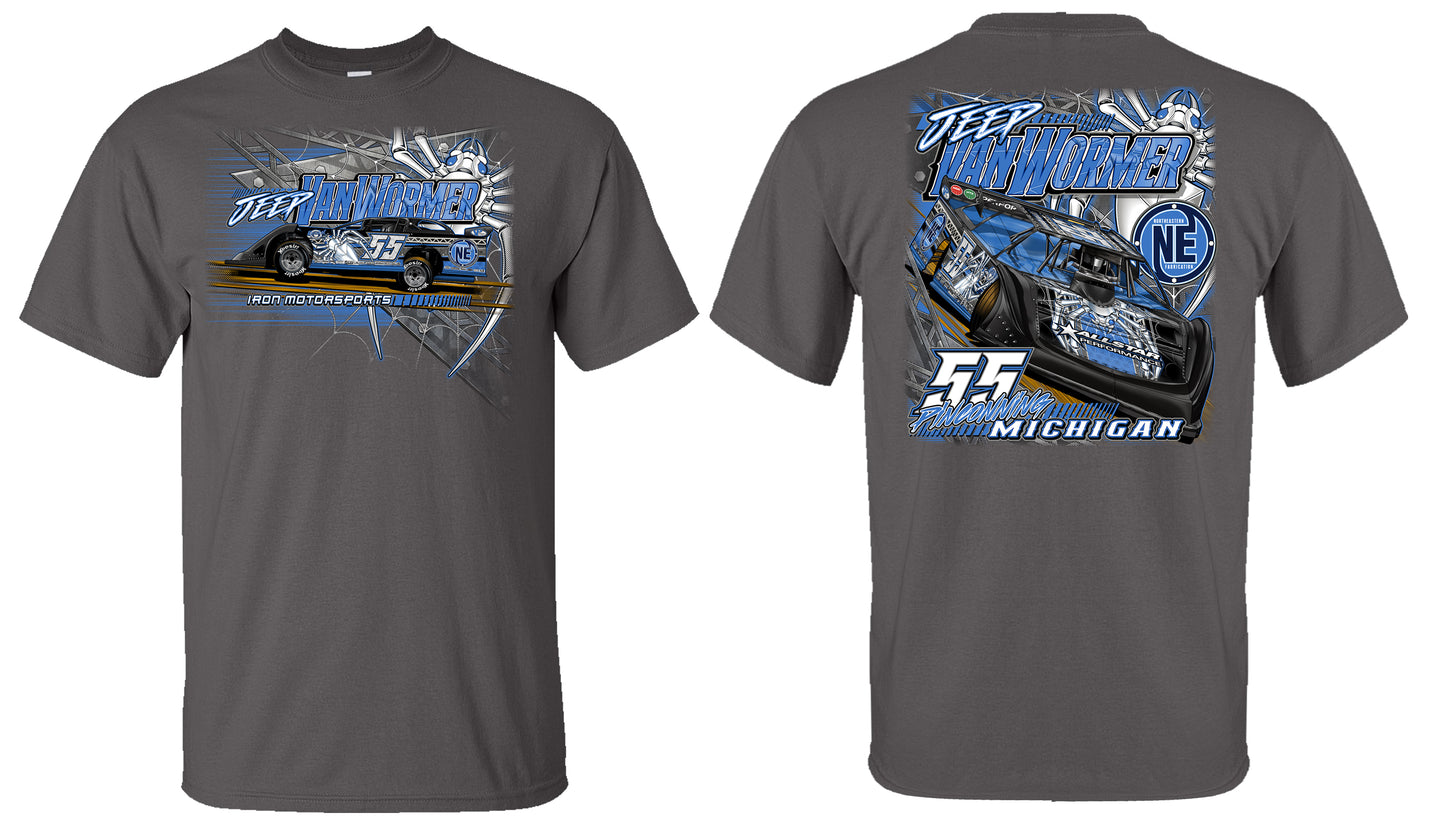 Charcoal Gray Jeep Van Wormer 2023 Dream Adult Short Sleeve Tee